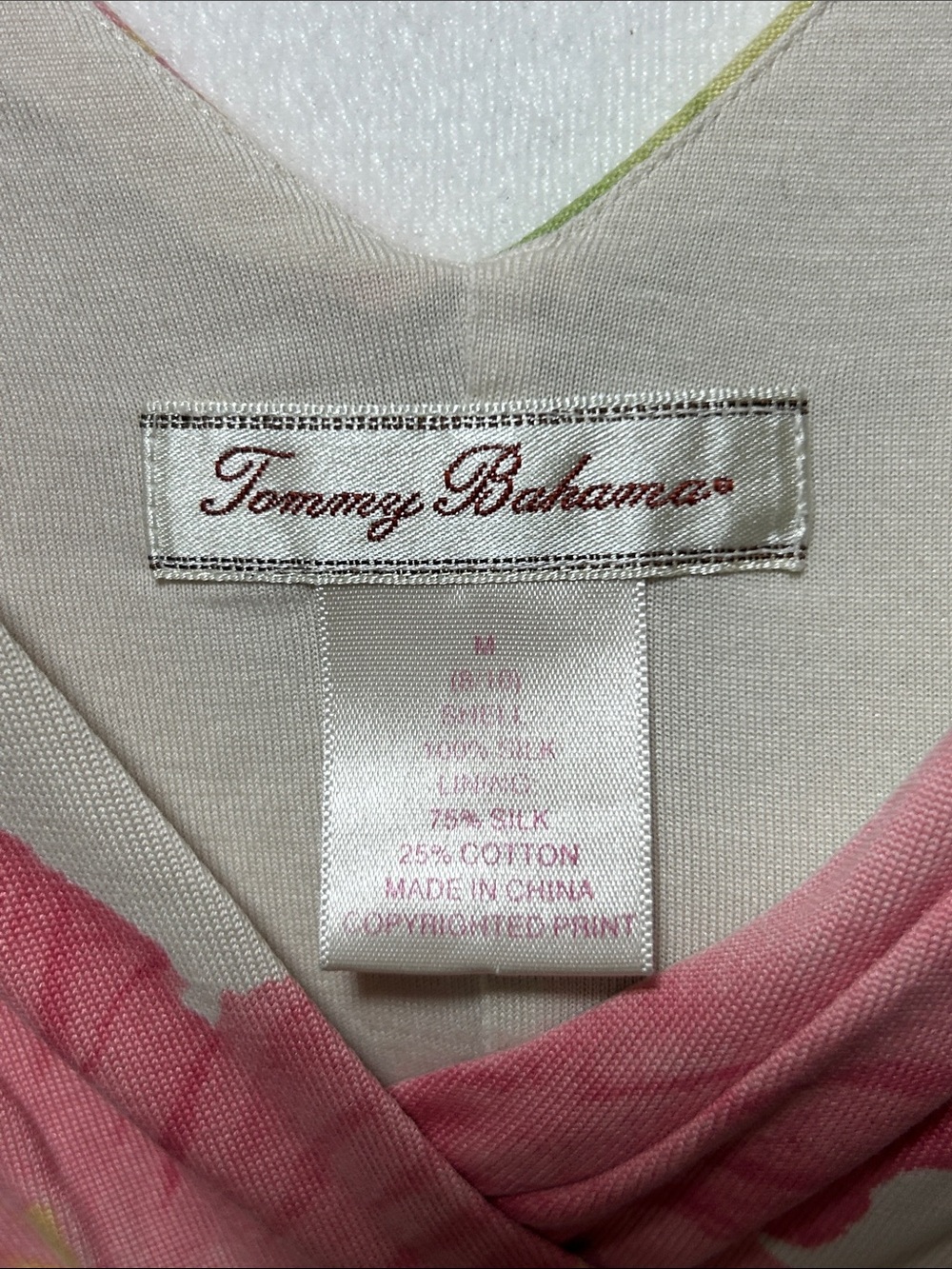 Tommy Bahama Cream Maxi Dress with Pink & Orange Floral Print - Picture 2 of 4